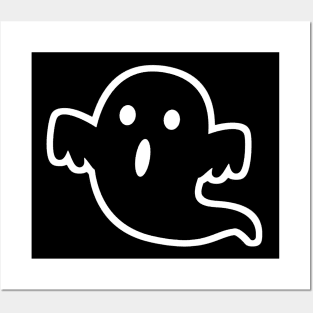 Minimalist Ghost Silhouette Halloween Posters and Art